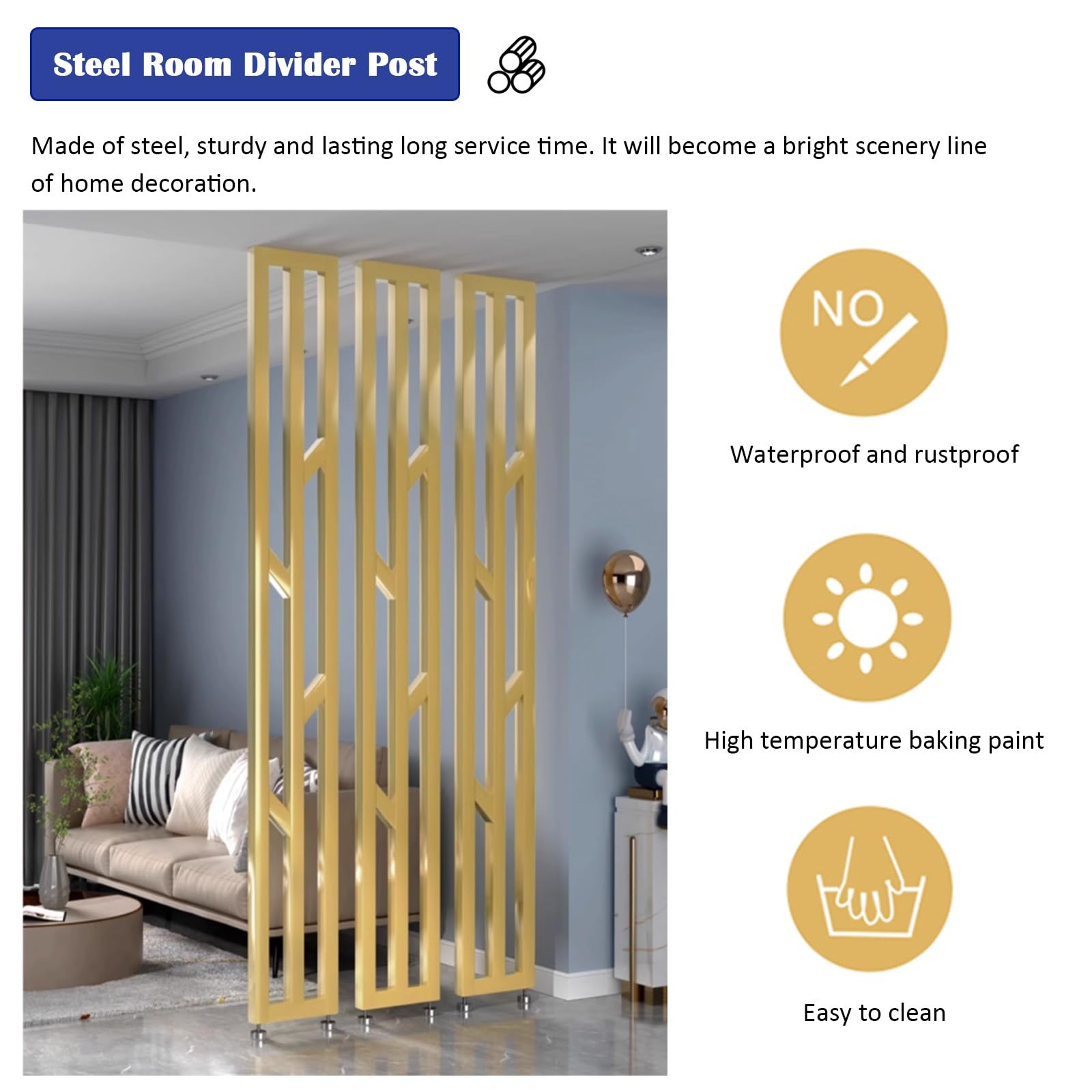 Divisor de habitación de 3 paneles de piso a techo para hoteles, estudio, bares, separadores de habitación versátiles de pared, ideal para el hogar y la oficina