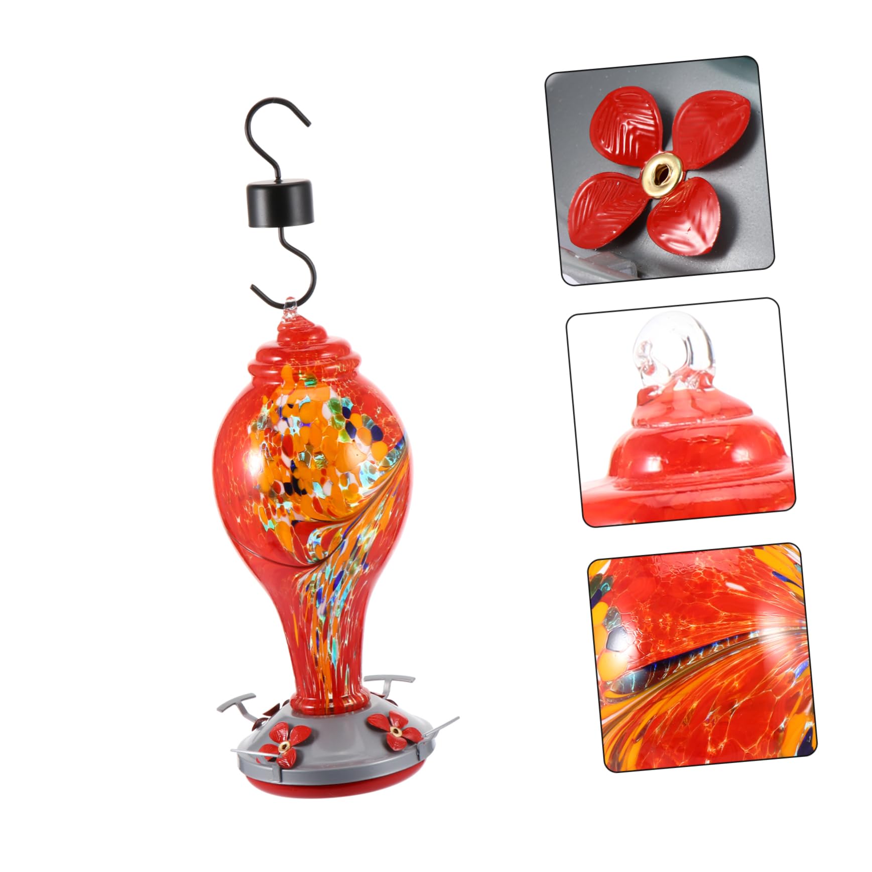 Toyvian Mangeoire à Colibris Suspendue Abreuvoir pour Oiseaux Style Fleur pour Colibris Accessoires pour Oiseaux