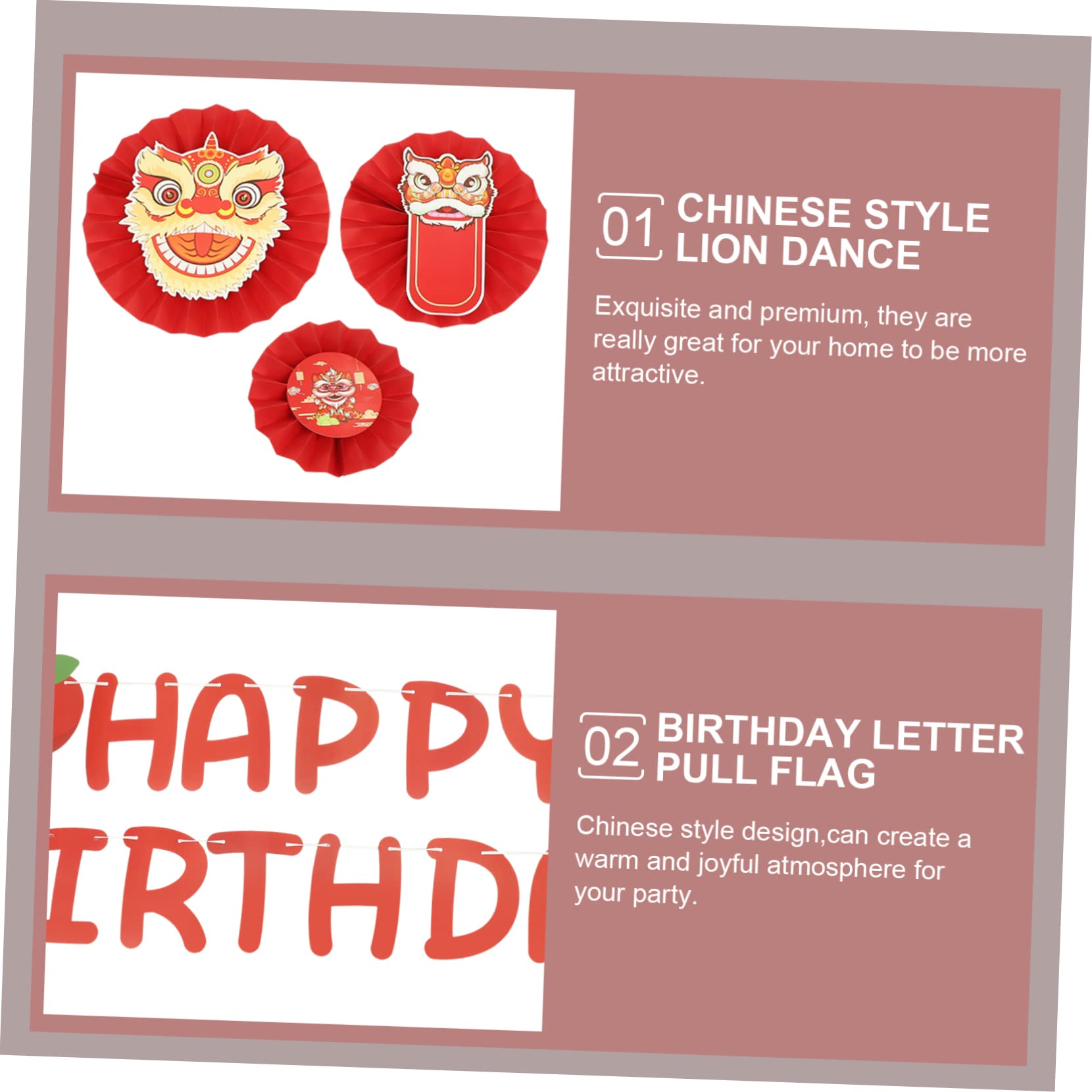 TOPBATHY 5 Juegos conjunto de de danza del decoración fiesta pancarta cumpleaños decoraciones de ceremonia de boda feliz cumpleaños pancarta de aniversario rojo