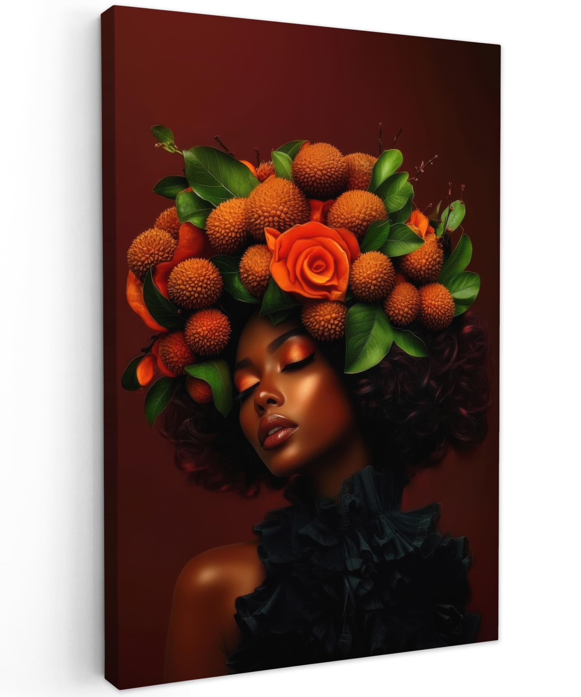 MuchoWow© Quadri Moderni Soggiorno Poster Da Parete Decorazioni Muro | 80x120 cm - Salotto Quadro Grande Foto Con Cornice Stampe Su Tela Camera Da Letto Donna - Litchi - Esotico