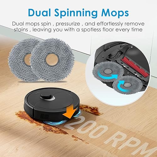 Miniatura 5 de Paquete de 4 accesorios de repuesto de almohadillas de microfibra para Roborock Q RevoQrevo MaxVQrevo SQrevo ProQrevo SlimQrevo CurvS5XQrevo