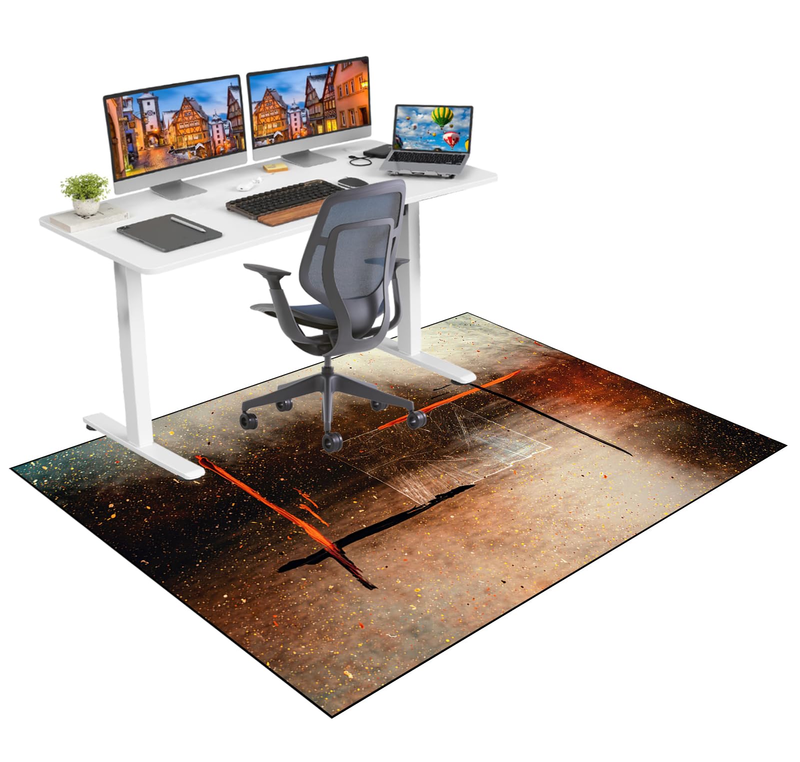 Office Chair Mats for Carpet Floor Gaming Desk Chair Mat for Rolling Chair Carpet Protector Chair Mat Hard Floor Protector Mat for Office Chair Large Computer Floor Mat for Gaming Chair 160 x 200 cm