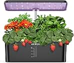 MUFGA 12 Pods Hydroponics Growing System, Indoor Garden with LED Grow Light, Plants Germination Kit, Mini Herb Garden with Pump System, Height Adjustable (No Seed)