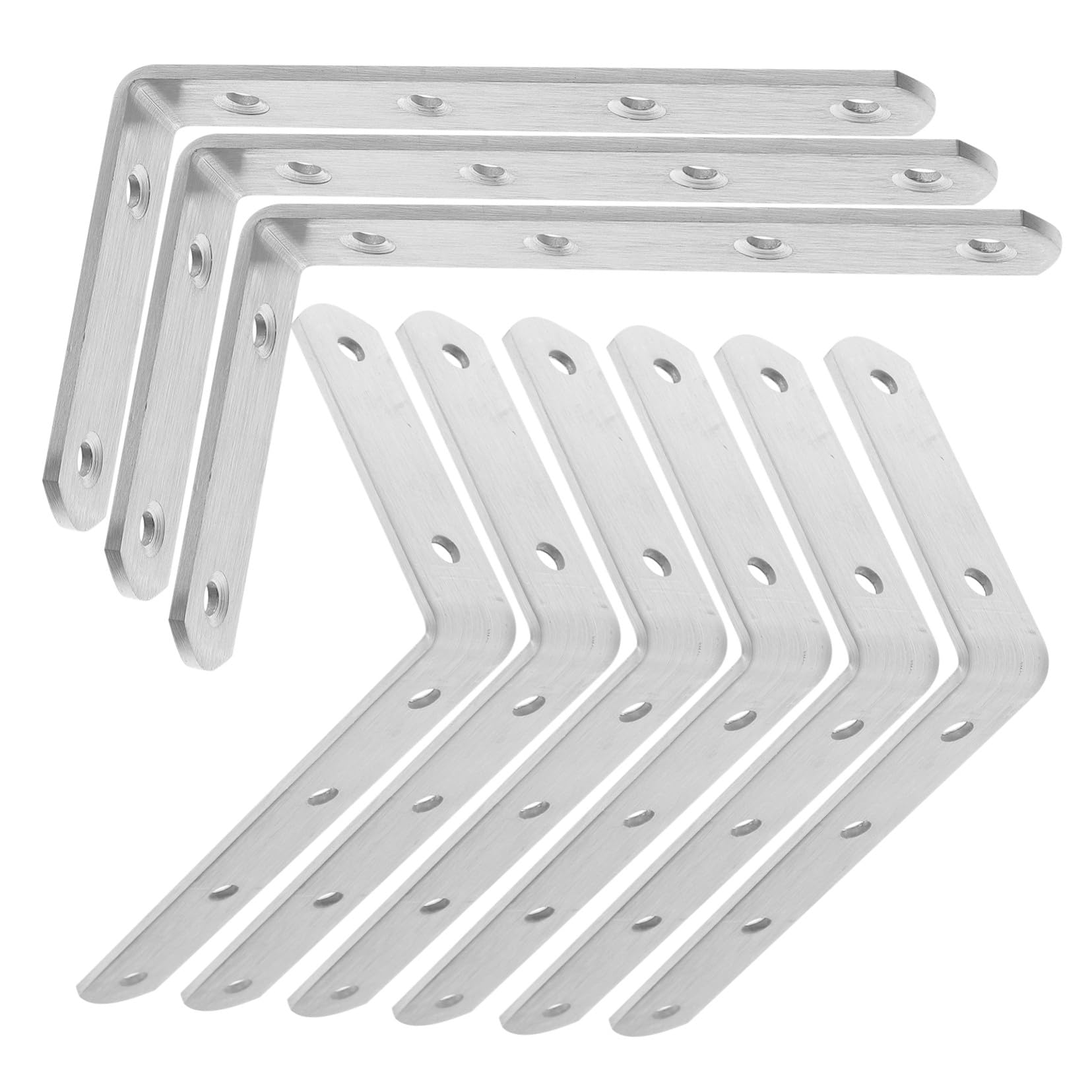 Gatuida 10pezzi Staffa Angolare Gradi Staffe Metalliche per Ripiani in Staffe di Rinforzo per Mensole Armadi e Librerie Viti Incluse