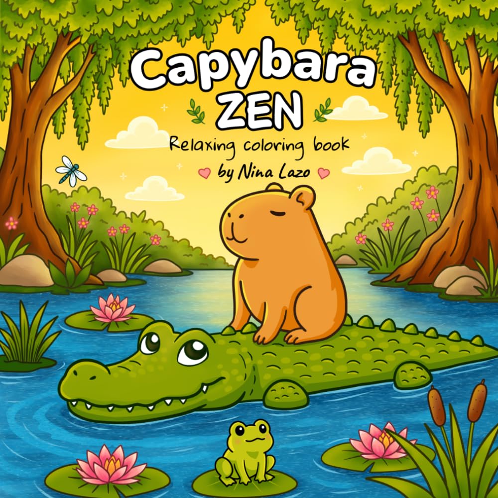 Capybara Zen: Relaxing Coloring Book with Capybaras