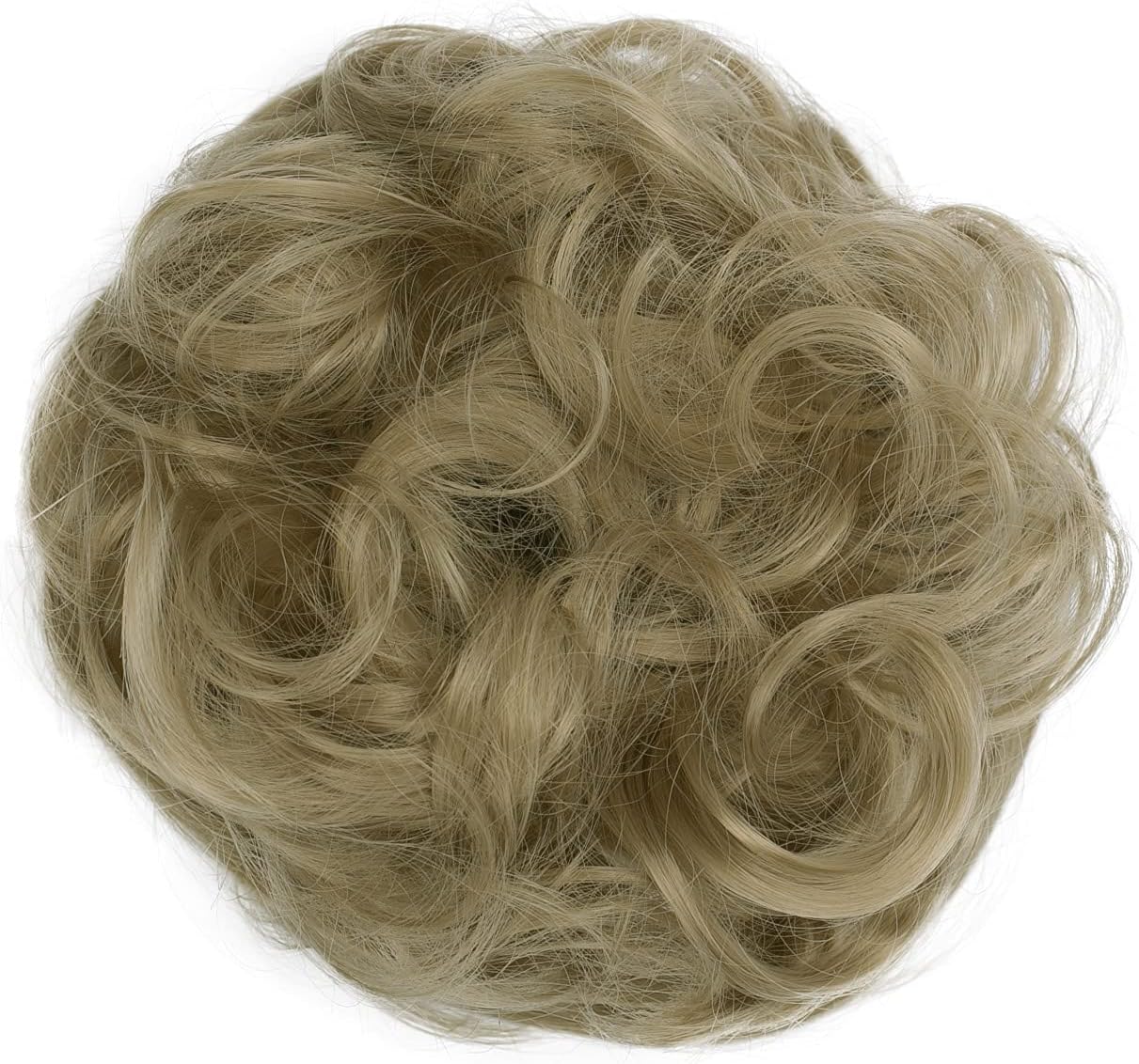 CAISHA Messy Scrunchie Bun Voluminous Wavy Hairpiece Heat-resistant Synthetic Fibres Dark Blonde G19A, dark blonde #24A G19A - Image 3