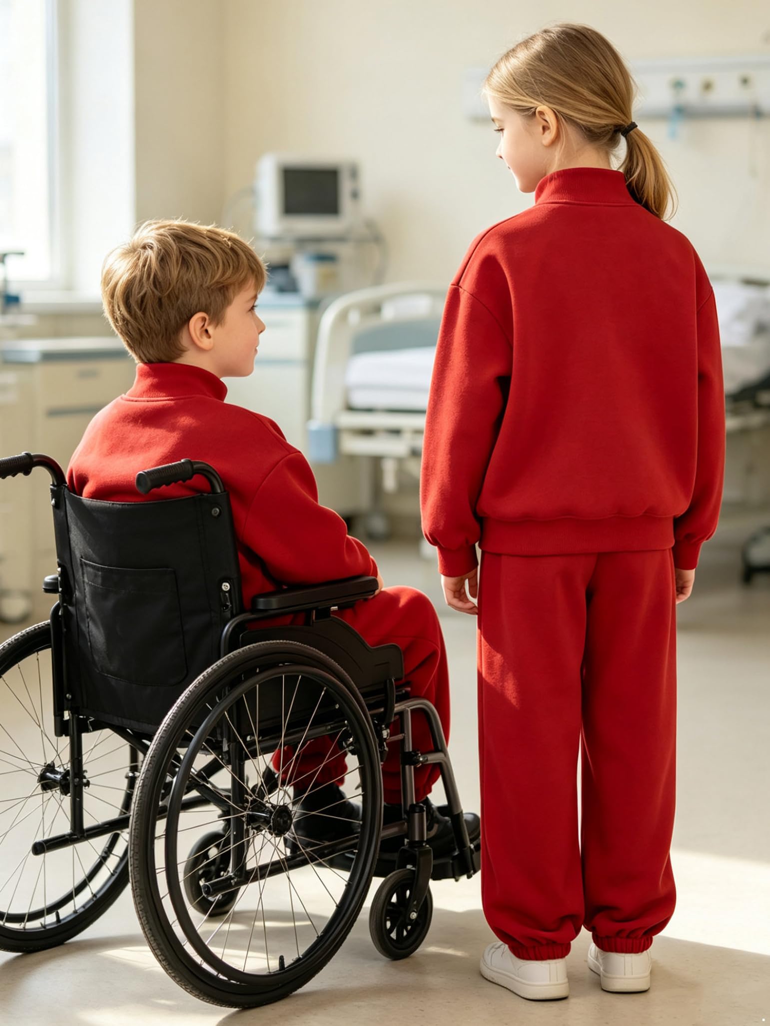 Jungen Adaptive Kleidung Für Besondere Bedürfnisse Casual Outfit | Reißverschluss,Zwei Stücke,Genesungsanzug Nach Operation,Seitenreissverschluss,Baumwolle,Schulanfang,Abreißbar,Streetwear