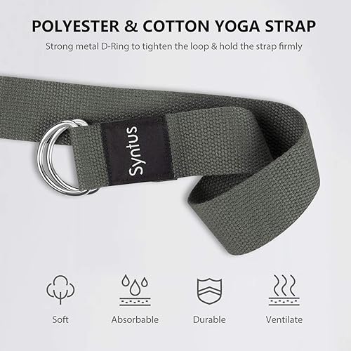 Miniatura 5 de Syntus Yoga Block and Yoga Strap Set, 2 Soft Non-Slip Yoga Blocks 9×6×4 inches, 8FT Metal D-Ring Strap for Yoga, General Fitness, Pilates,