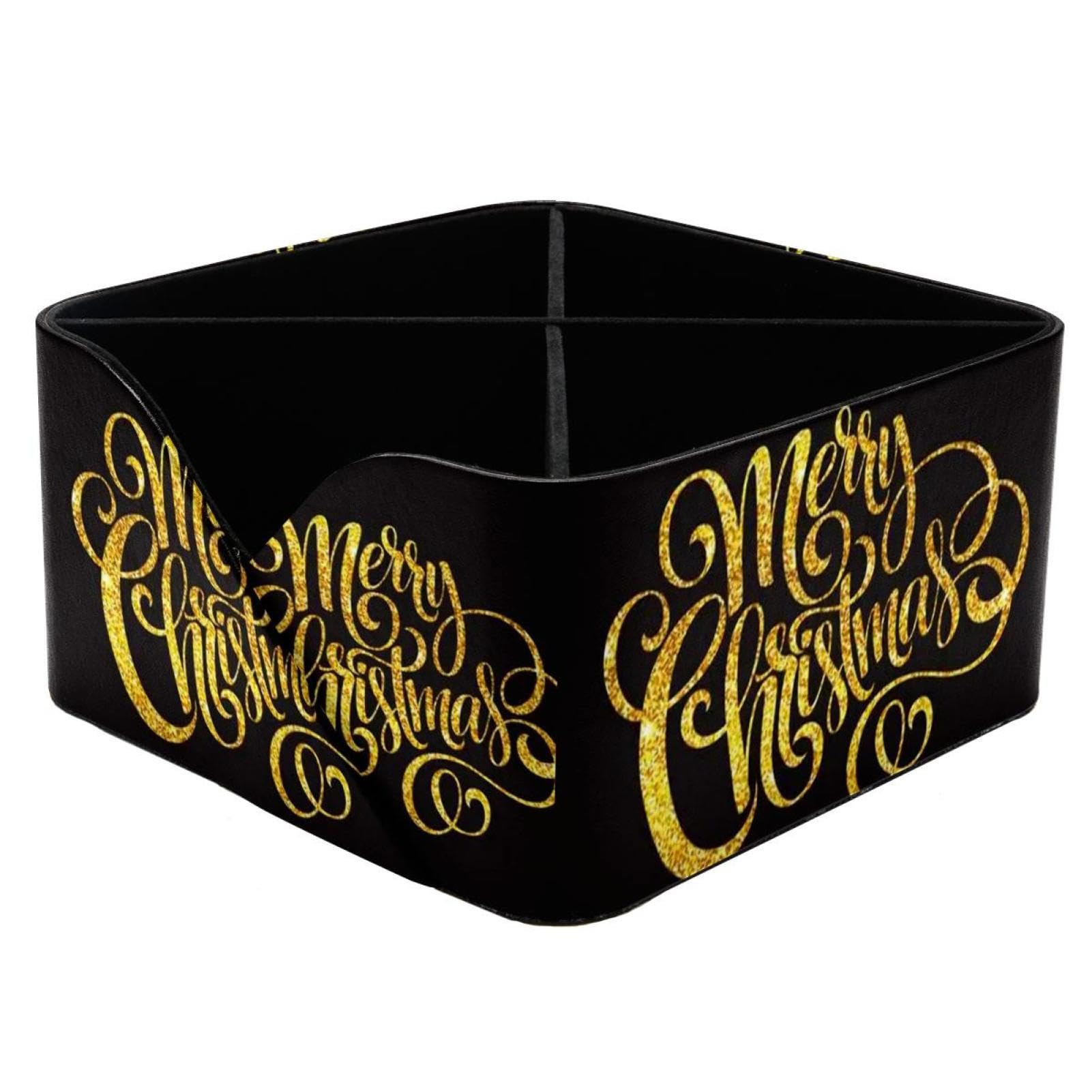 Organiseur de bureau doré de Noël avec 4 compartiments pour trier vos fournitures à la maison