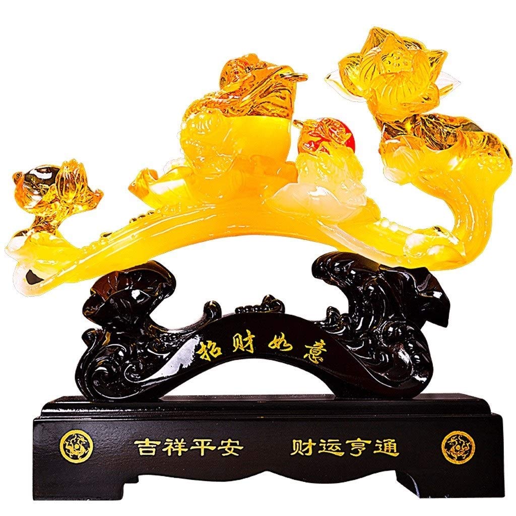 Feng Shui Ornements Jaune Couleur Ruyi Statue, Charme Chinois De La Prospérité Décoration De La Maison, Décor Bénédiction Cadeau