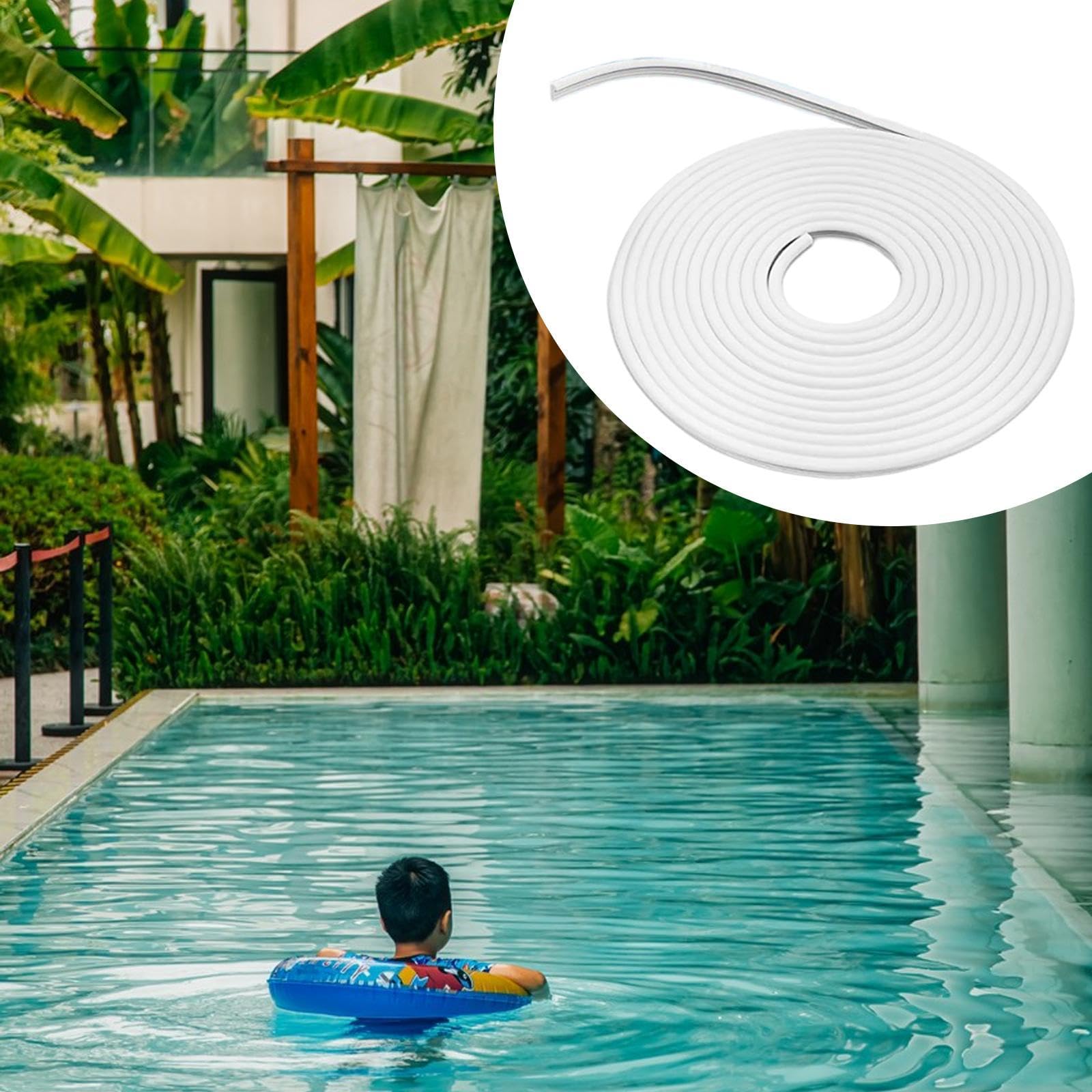 Colcolo Tira de Borde para Revestimiento de Piscina con cuña de Bloqueo, Resistente, 18 m, Flexible, Accesorio de Repuesto multifunción, Suministros de