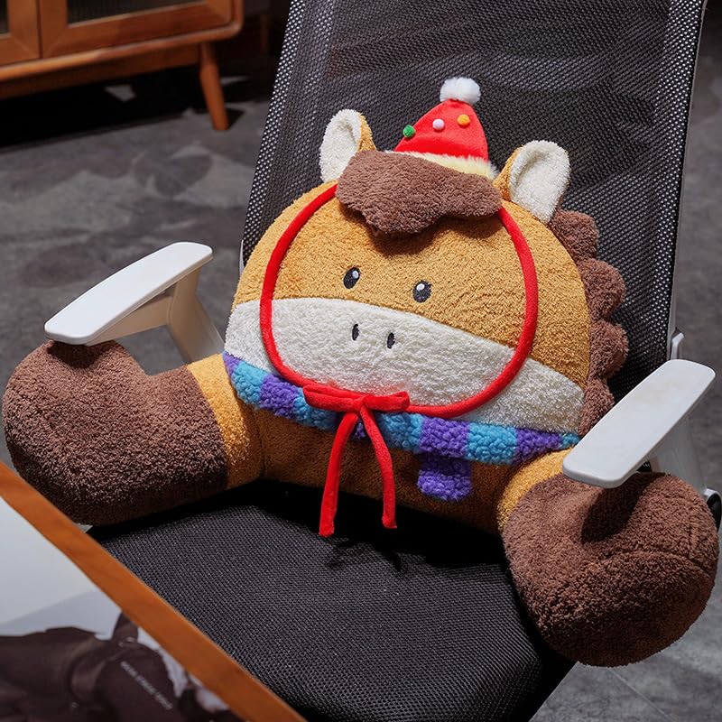 Cuscino da lettura con braccioli, per sedersi a letto e adulti, cuscino creativo per schienale, in velluto di cristallo, stile cartone animato, cuscino di supporto lombare per gaming, ufficio