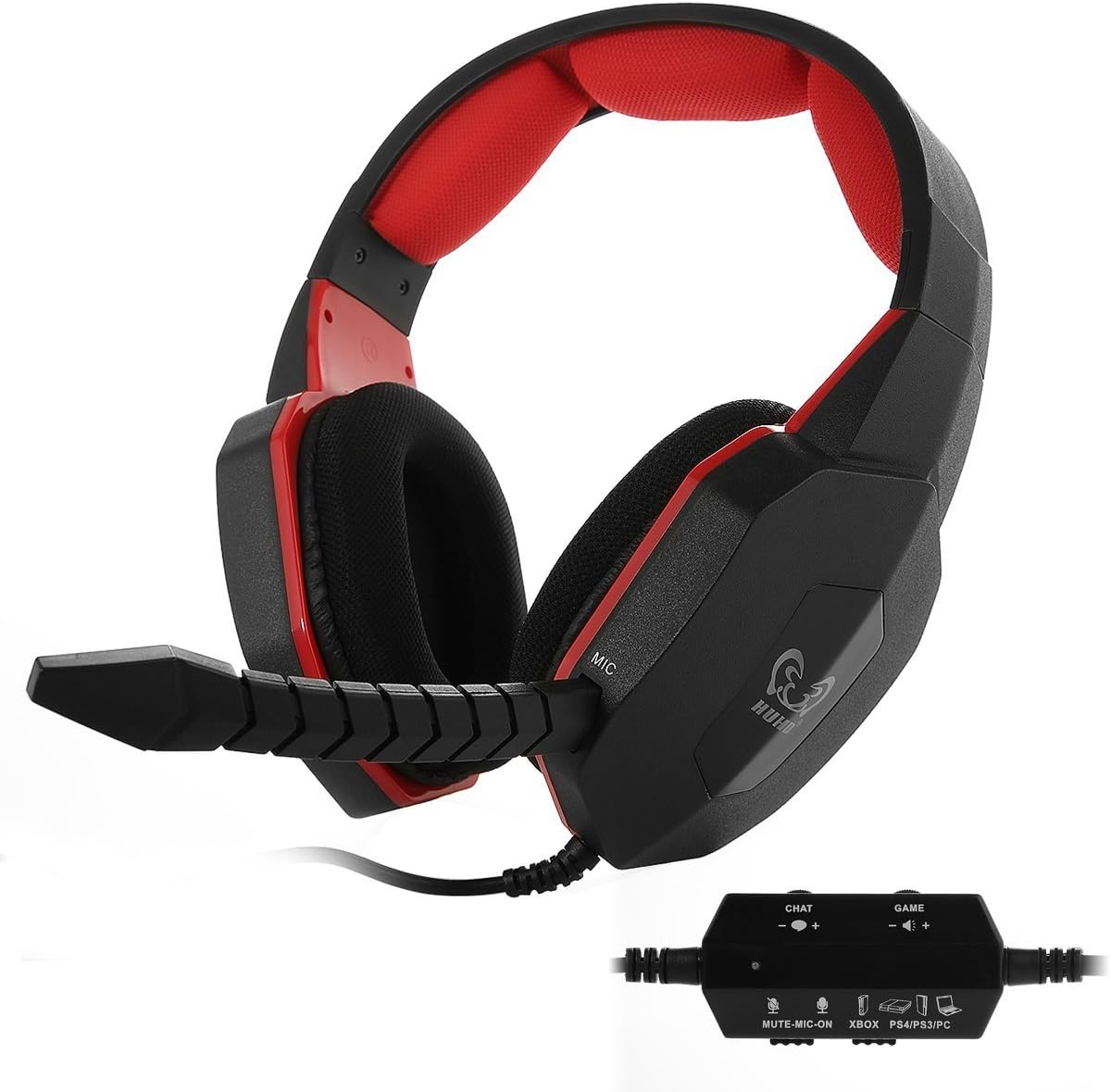 HUHD® Multi function Stereo Gaming Headset for PS4, PS3, and Xbox 360, PC, Compatible with Xbox One ,Noise Cancelling, Detachable Microphone