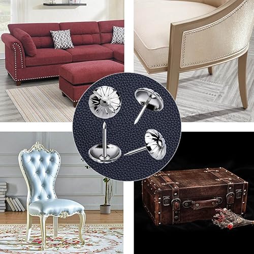 Miniatura 4 de Homdire Tachuelas de tapicería para muebles, clavos de tapicería vintage de 58 pulgadas, 100 tachuelas de muebles resistentes para tapicería, clavos