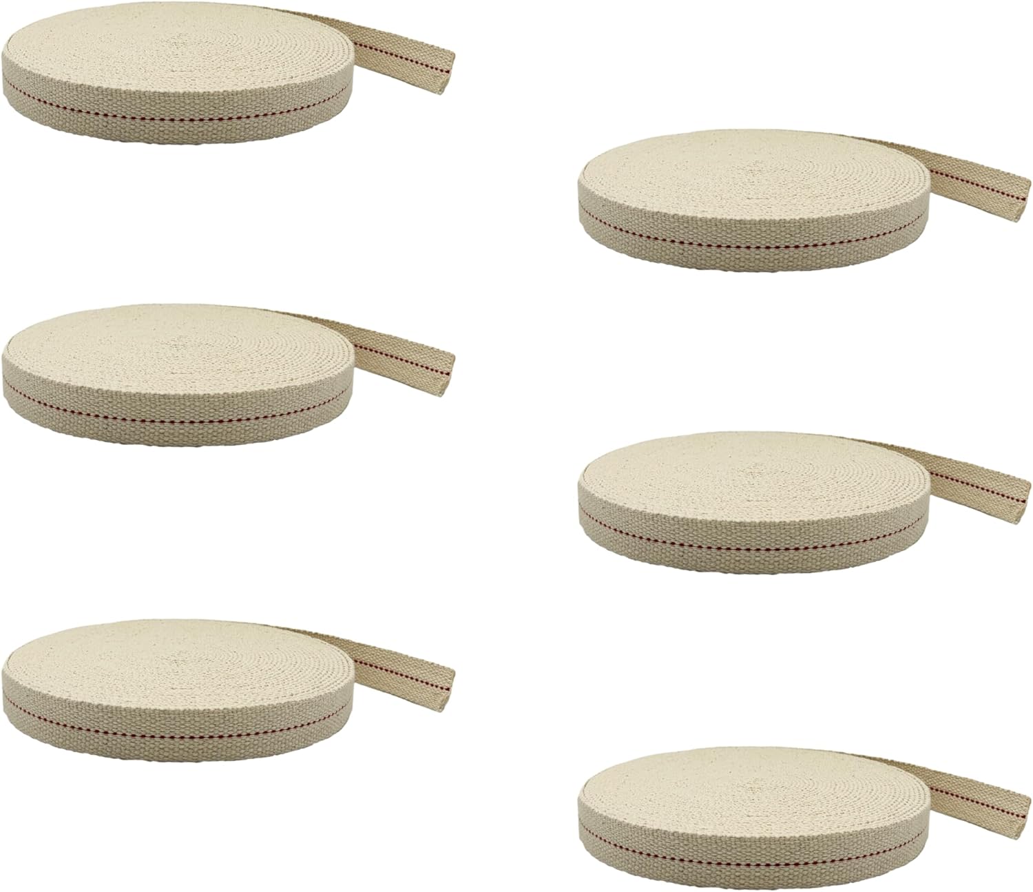 Light of Mine 7/8" Cotton Flat Wick 33' 6pk for Oil Lamps