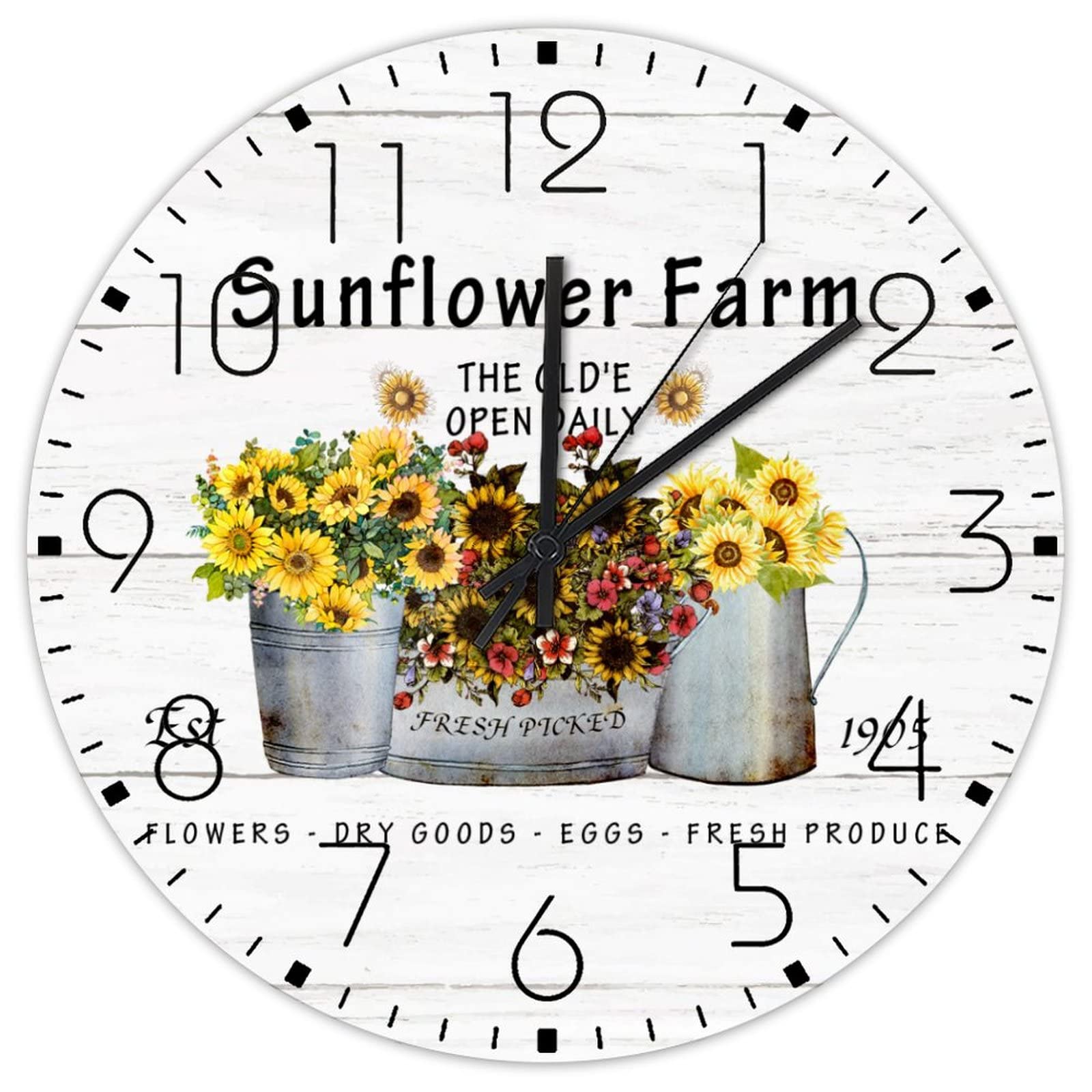 Horloge murale silencieuse contre les bruits pour salon en bois vintage