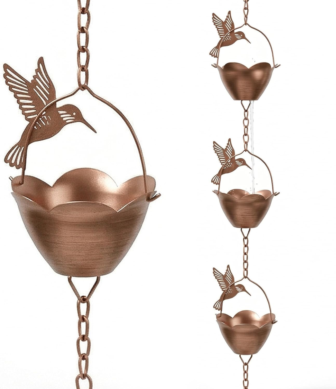 TZSSP Rain Chains Decorative Rain Chain Bell, 8-1/2 Length, Hummingbird