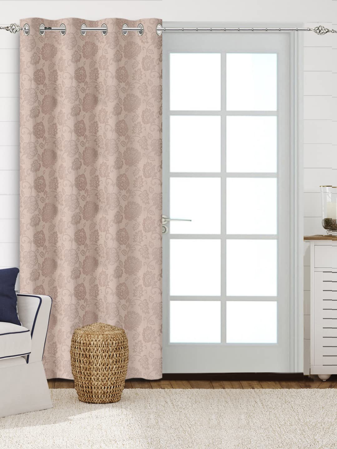SARAL Home Jardin Cotton Room Darkening Door Curtains 1pc, Beige. 4X7 Feet-image-44