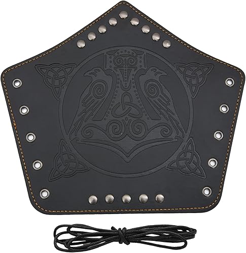 Miniatura 6 de GelConnie Guantelete de cuero pulsera vikingo de cuero protector de brazo medieval armadura brazaletes de cuero muñequeras Cosplay