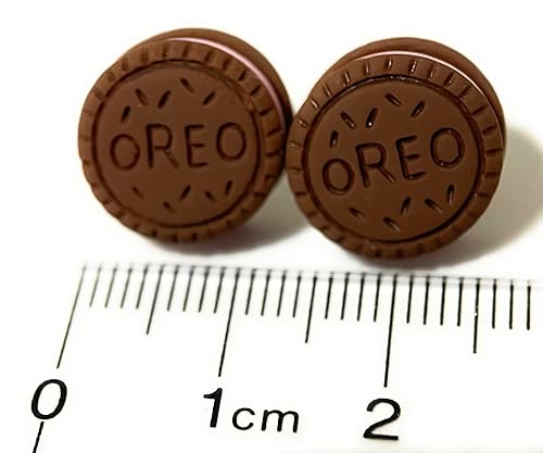 Miniatura 2 de Hypoallergenic 3d Strawberry Chocolate Oreo Stud Earrings on Plastic Posts, 11mm