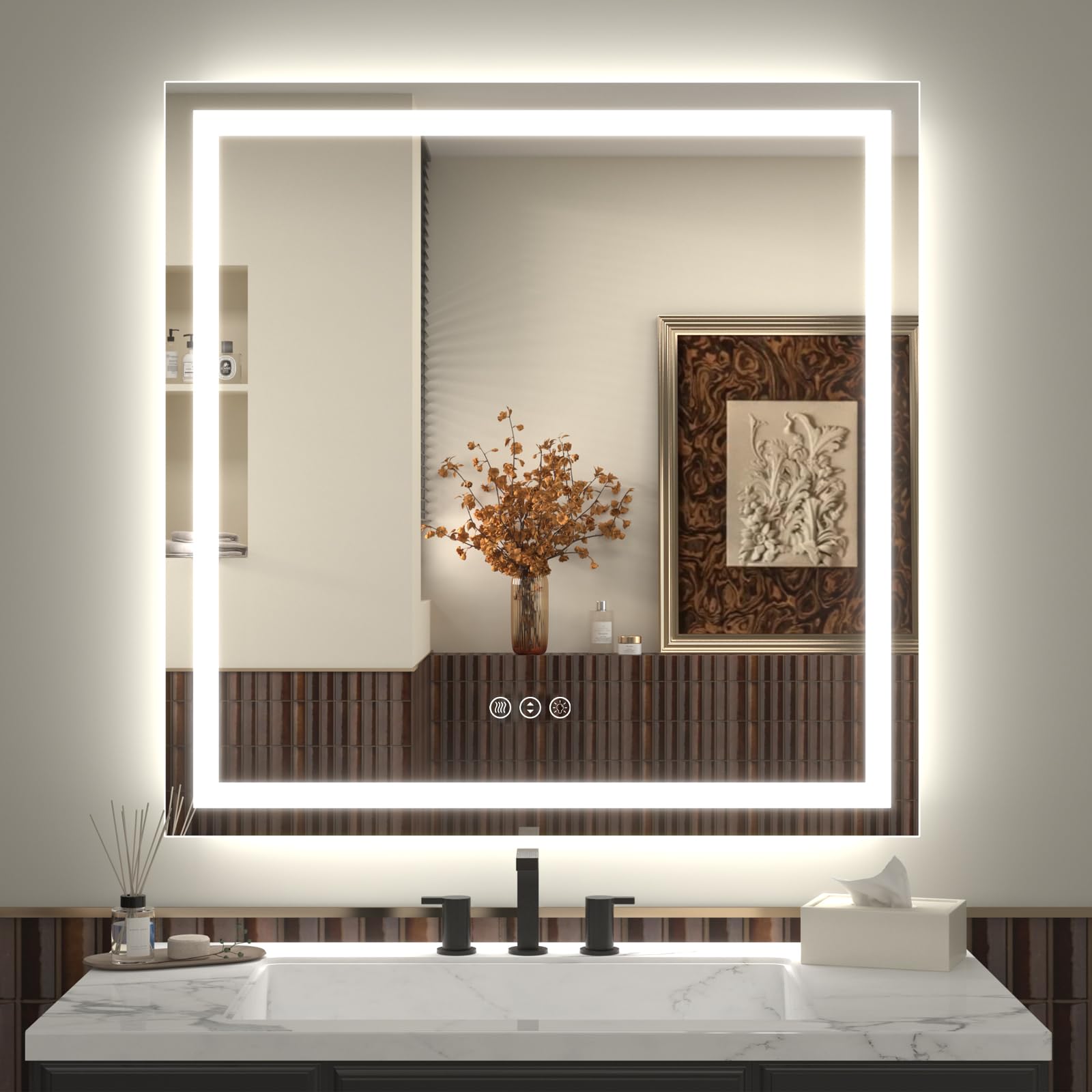 Photo 1 of ODDSAN 60x48 LED Lighted Bathroom Mirror for Vanity Wall