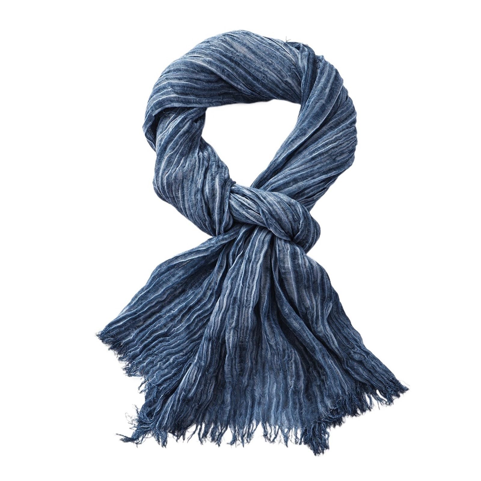 Irgvjifr Men's Color 02 Cotton Linen Scarf Cotton Linen Scarf Crinkle For Wo Soft Warm Pashmina Short Tassel Scarves Accessories Shawls(Color 02)