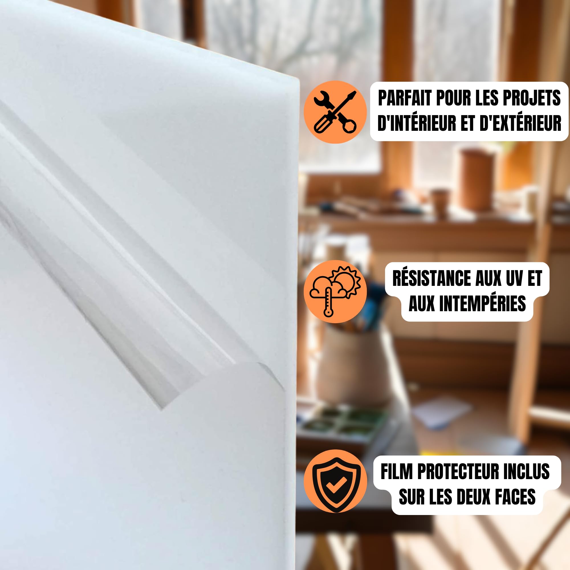 GOYAPRINT Méthacrylate blanc opale 5 mm Plaque acrylique Feuille de plastique rigide Blanc (2, 21 x 29,7 cm)