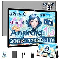 Dghrti Tablet Android 15, Schermo IPS HD 10 Pollici