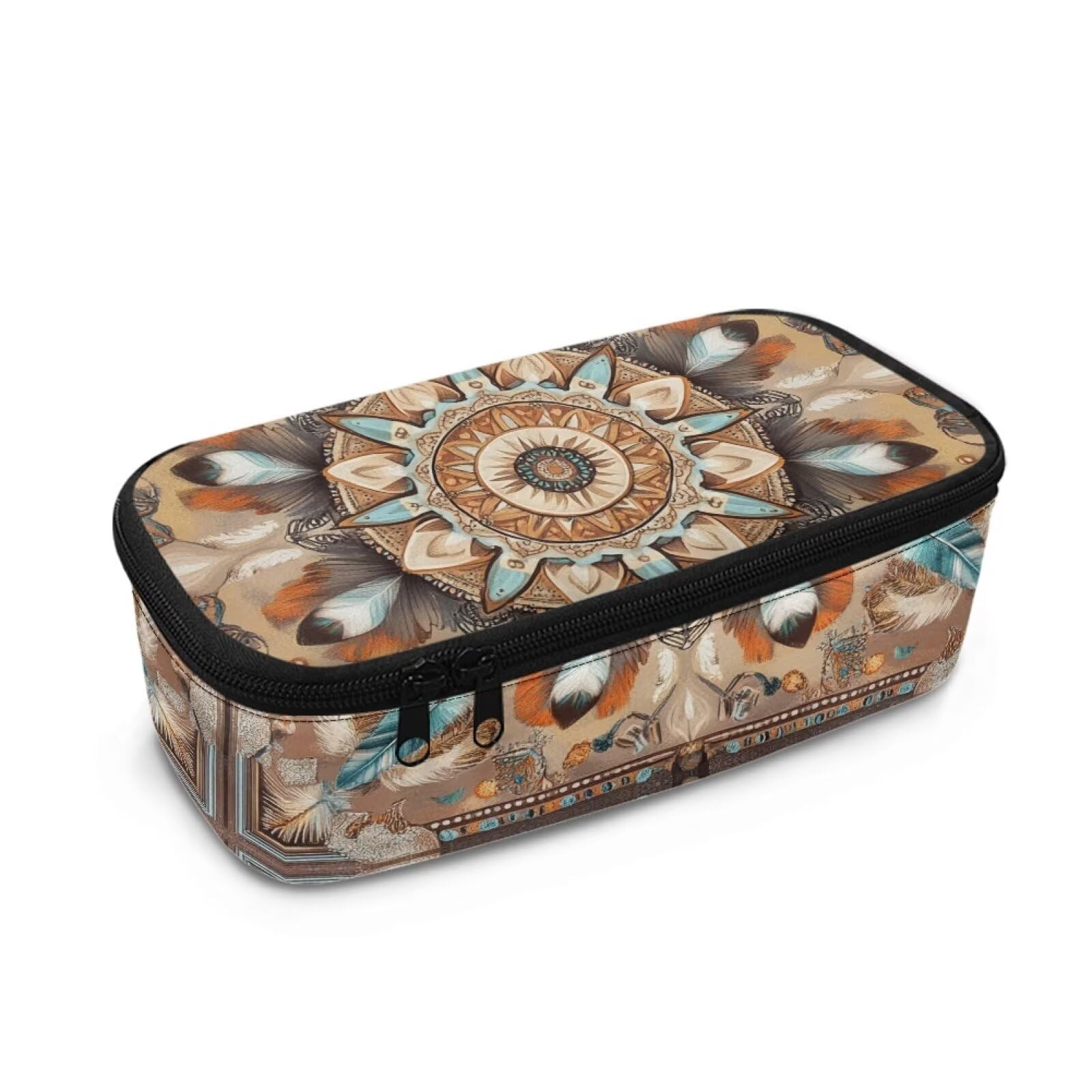COEQINE Western Aztec Pencil Case Boys Middle School Large Pencil Case Boys Teens 8-12 Age Big Capacity Pencil Pouch Pen Case School College Office Organizer for Teens Boys Girls Adults Student — image 1