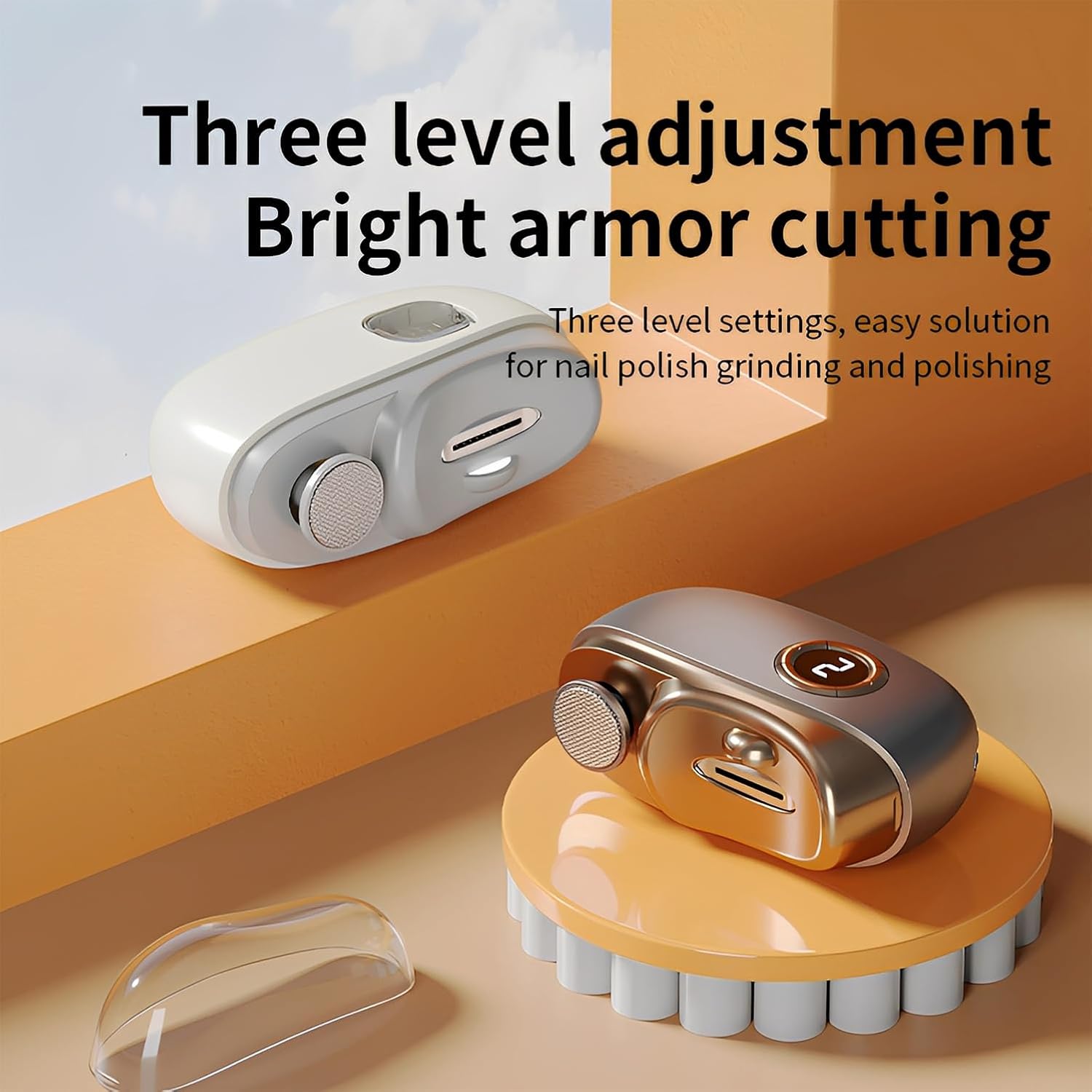 3-in-1 Automatic Electric Nail Clippers with Display, LED Light & Storage Toenail Clippers, Polishing Smart Electric Nail Trimmer, 3 Speeds Nail Cutter for Seniors, Men, Adults Grey