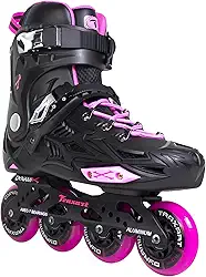 Patins Traxart Freestyle Dynamix Preto/Rose - Rodas 80mm ABEC-7 - Pink