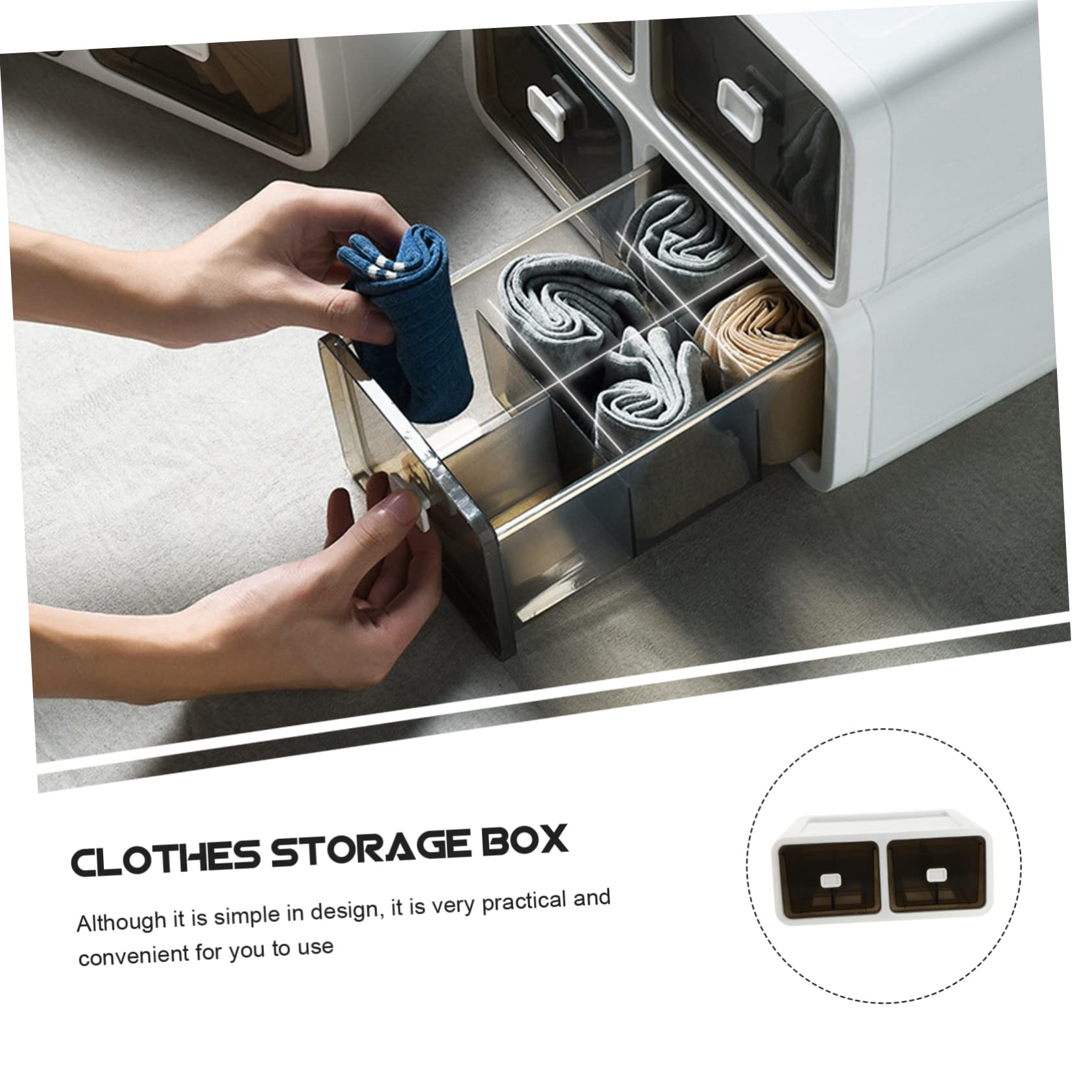 Holibanna 1pezzi Scatola Organizer Per Biancheria Intima e Calze Con Scomparti Design Impilabile e Resistente Per Casa Contenitore Versatile Per Calzini Cravatte e Piccoli Oggetti