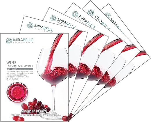 Mirabelle Korea WINE FAIRNESS EX Facial Sheet Mask 25Ml (PACK OF 5)