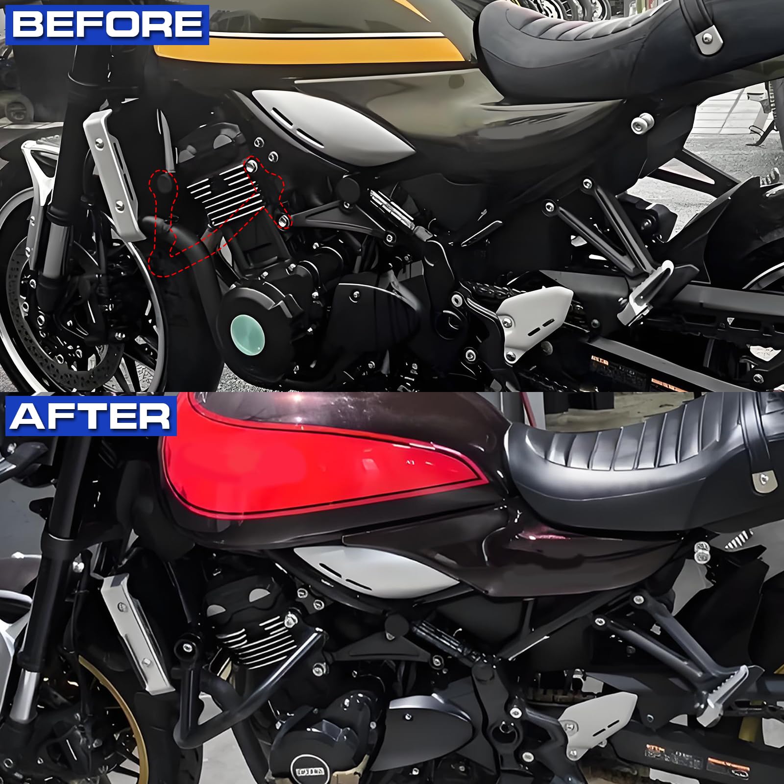 WOOGA Osłona silnika motocyklowego Szosowa Rama ochronna zderzaka Kompatybilny z Ka&WA&sa&ki Z900RS/SE/CAFE Z900RS Cafe 2017-2024 Akcesoria