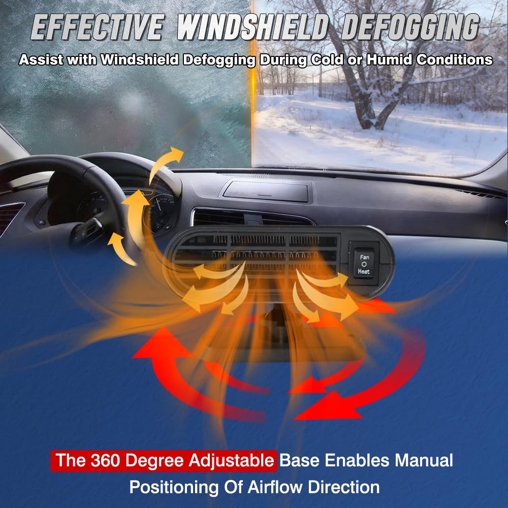 MASO Heater for Car 12V Car Heater 150W Car Heater Defroster High Power in Car Heater Fast Heating Fan for Defrosting Automobile Windscreen & Keeping Warm