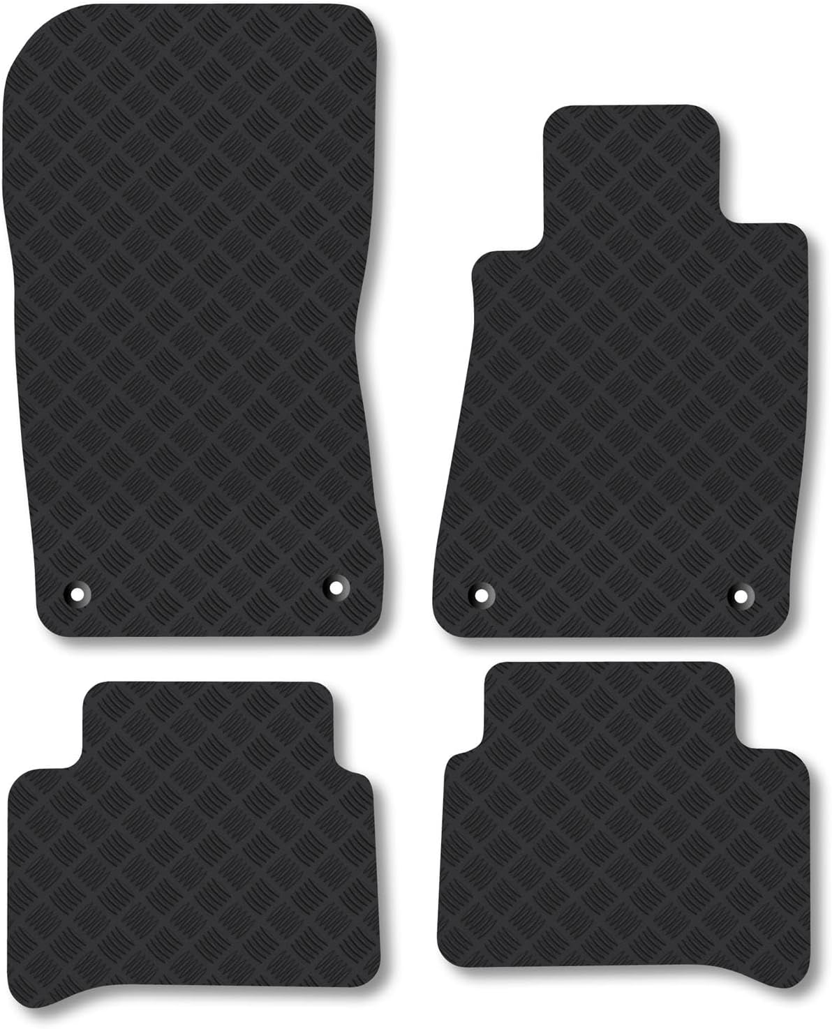 Rubber Car Mats Compatible with Mercedes E-Class (2002-2008) [W211] Tailored Fit Car Floor Mats Set Accessory Custom Fit Anti-Slip Backing Heavy-Duty Waterproof Easy-Clean Durable All Weather