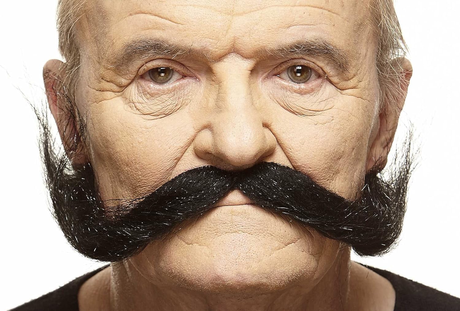 Mustaches Self Adhesive Hillbilly Fake Mustache, Novelty, False Facial Hair, Costume Accessory for Adults, Black Lustrous Color — image 1