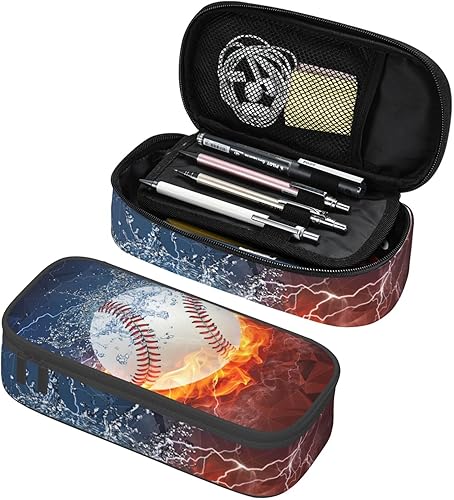 Estuche de béisbol para lápices deportivos para niños y hombres, gran capacidad, duradero, bolsa de almacenamiento para bolígrafos, estuche
