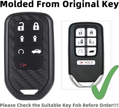 Vista 11 de Funda de llavero con patrón de fibra de carbono para Chrysler 300 Dodge Ram Charger Challenger Dart Durango Journey Jeep Grand Cherokee Renegade