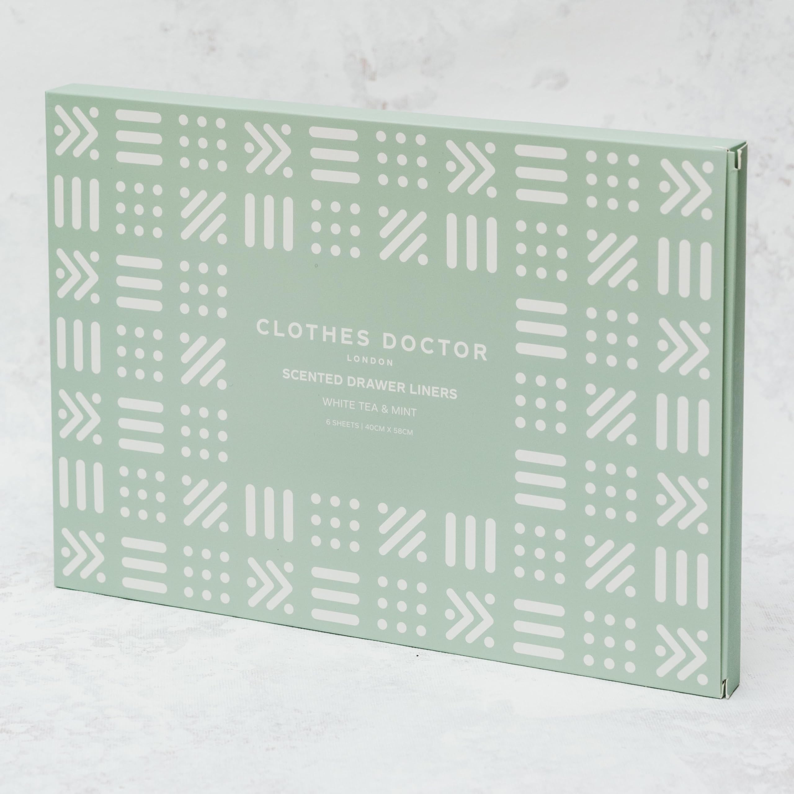 Scented Drawer Liners Infused with Essential Oils - 6 Large Sheets (58cm x 40cm), White Tea & Mint, 40W x 58L cm - Image 2