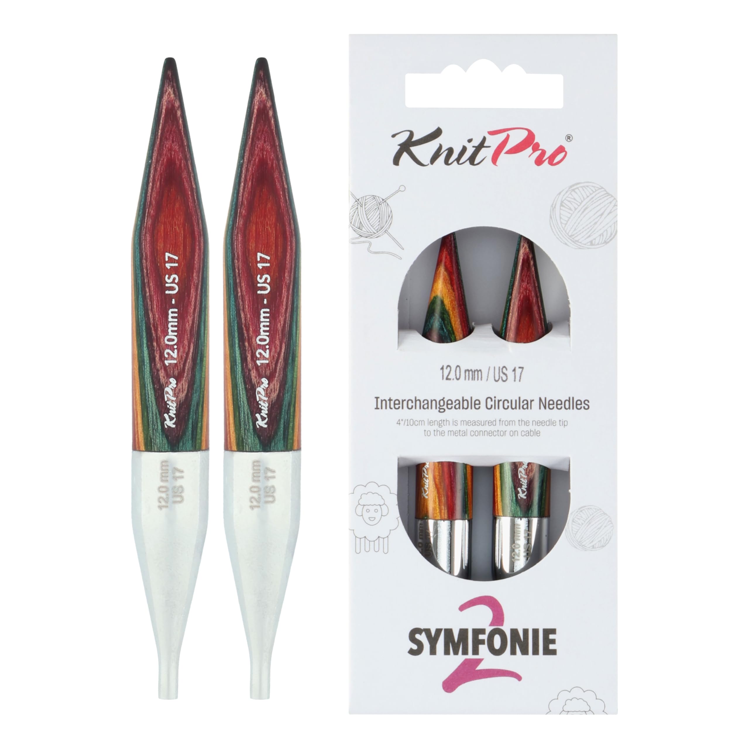 KnitPro Symfonie 2 Special Interchangeable Needles 4" (10cm) | 12mm
