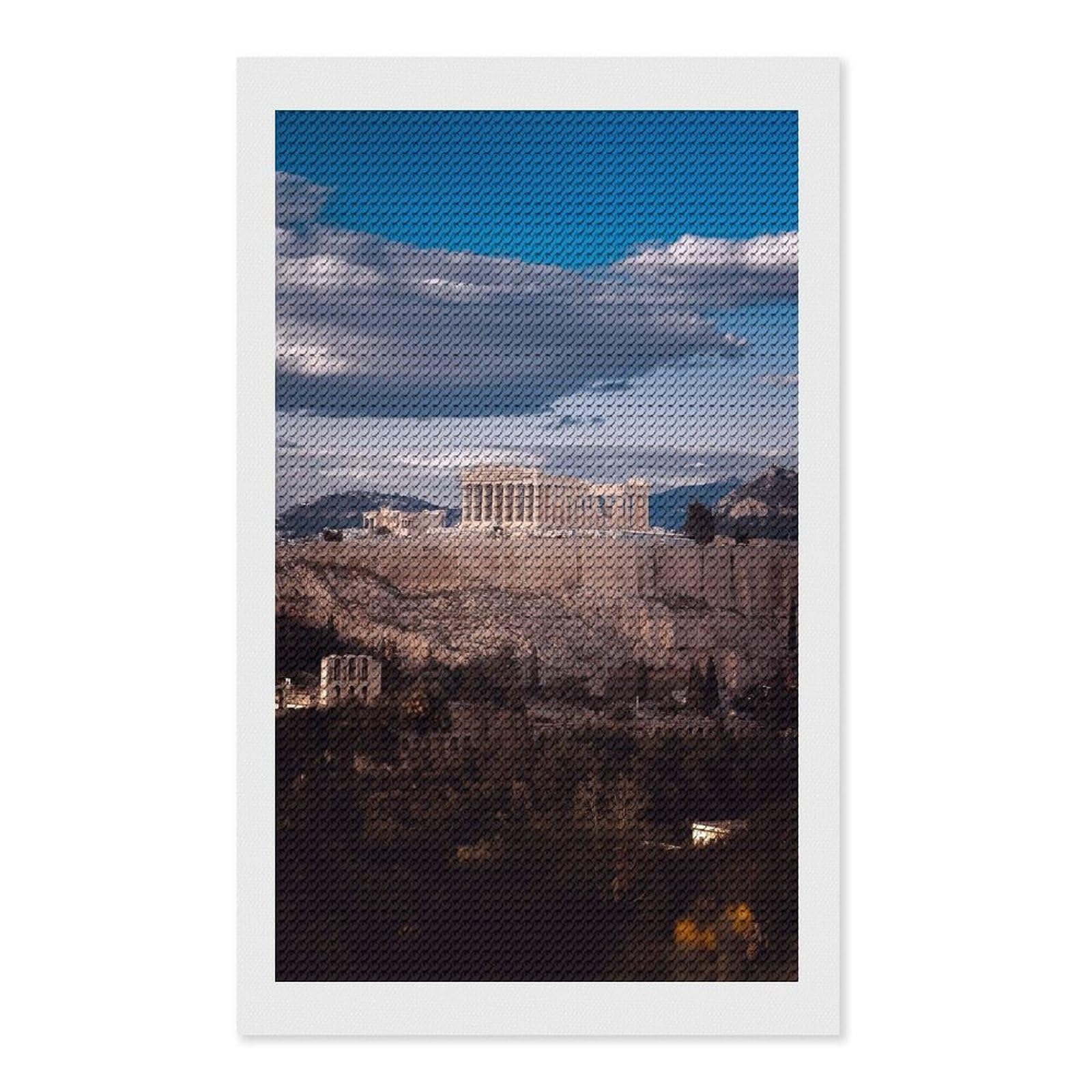 Junmoney Acropoli Athens Diamond Painting Kit 12"x20", Easy Handmade Project, Cosy Home Accent, for Craft Lovers, Holiday Gift Idea