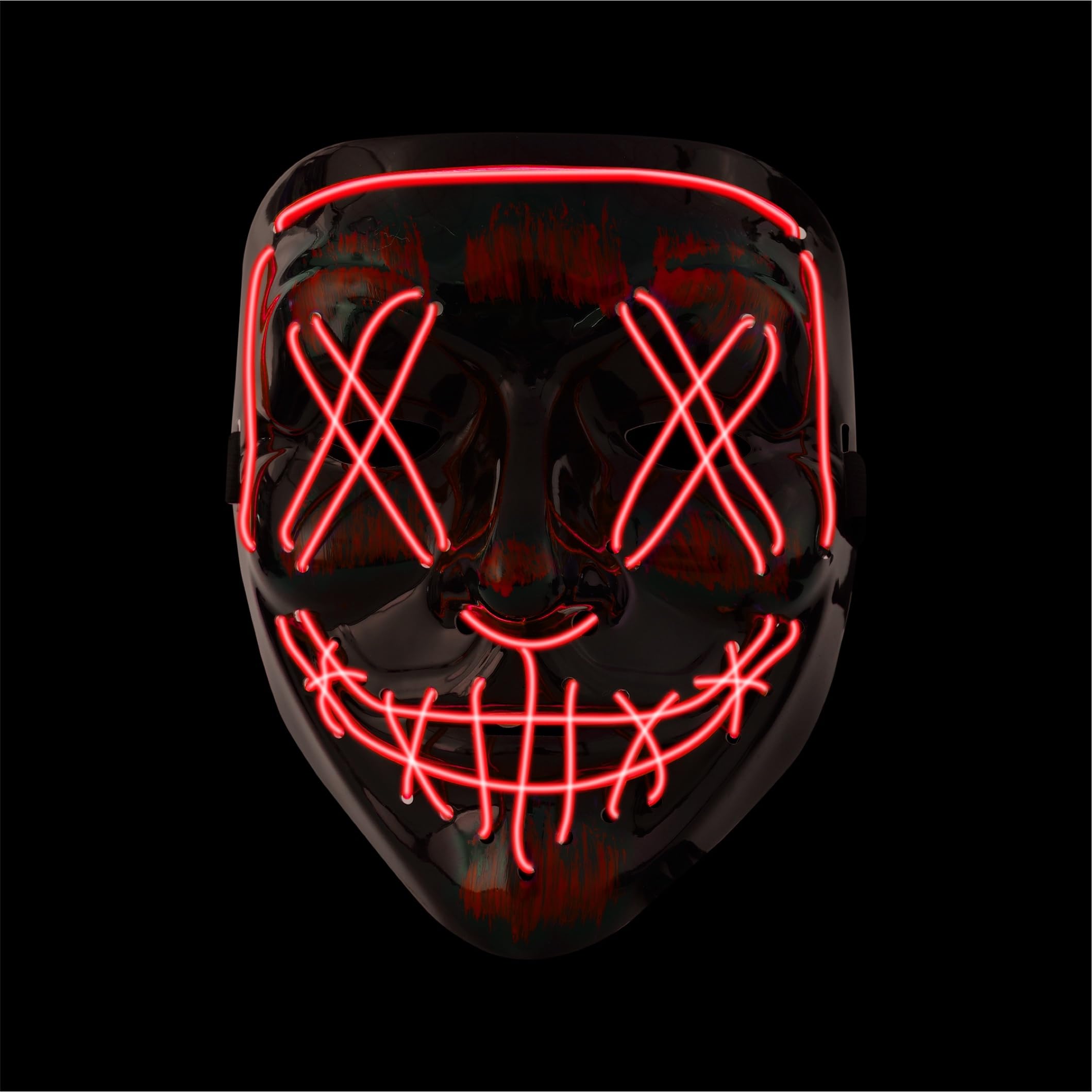 Costumed Halloween Maske Purge LED - Kostümmaske steuerbar für Halloween, Fasching & Karneval als Kostüm & Verkleidung für Herren & Damen (Farbauswahl)
