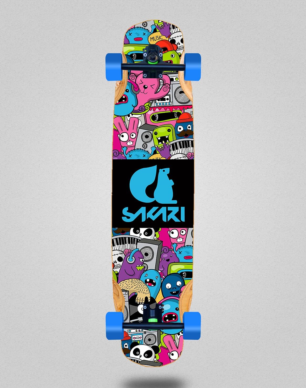 Skateboard Longboard Complete Mix Bamboo 38 x 8,45 Hard Party