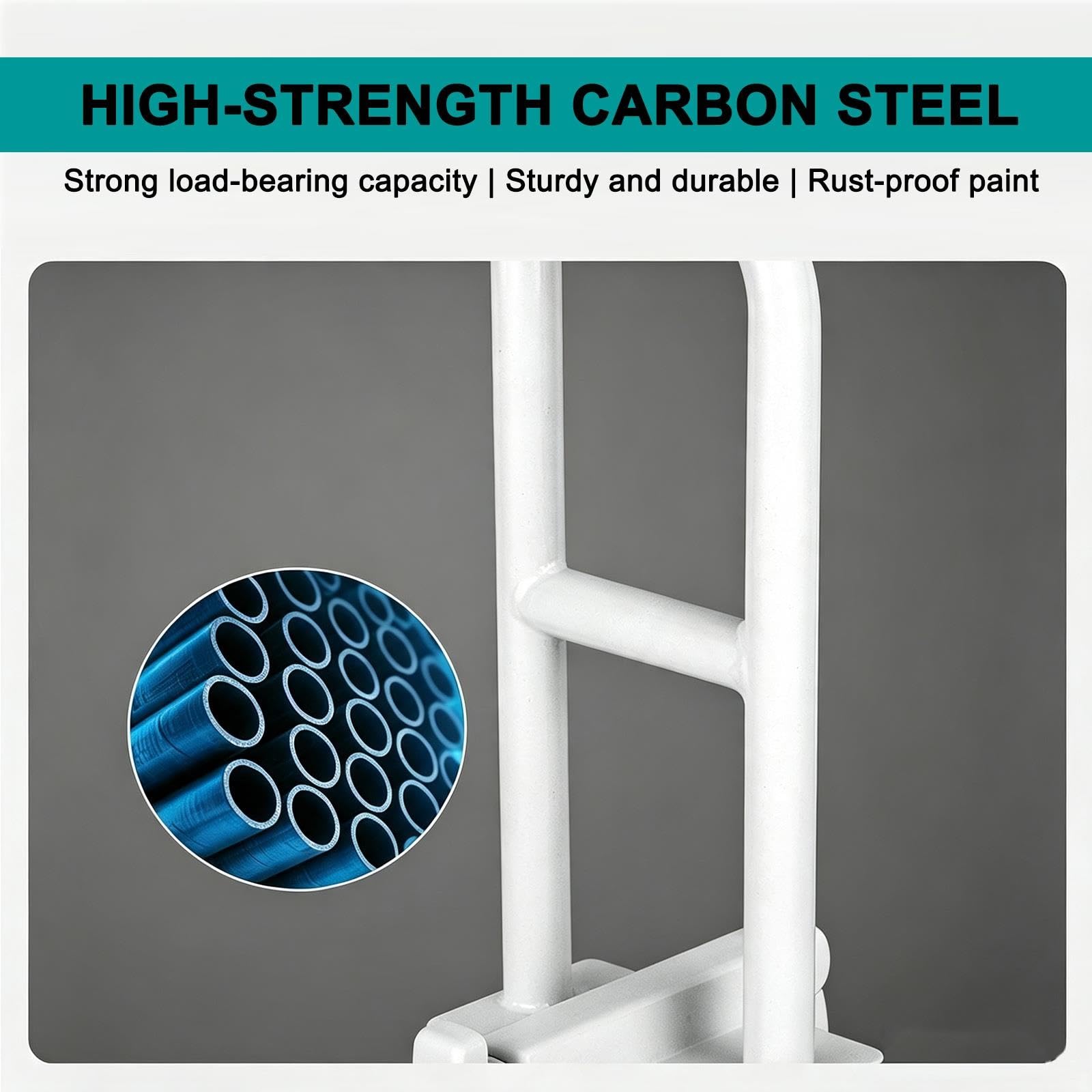 Corrimano Sicurezza Vasca, Maniglione a Morsetto Senza Attrezzi | Corrimano Sicurezza Vasca Acciaio al Carbonio, 150kg, Bordo 8–17cm, Pattini Antiscivolo, Anziani e Gestanti