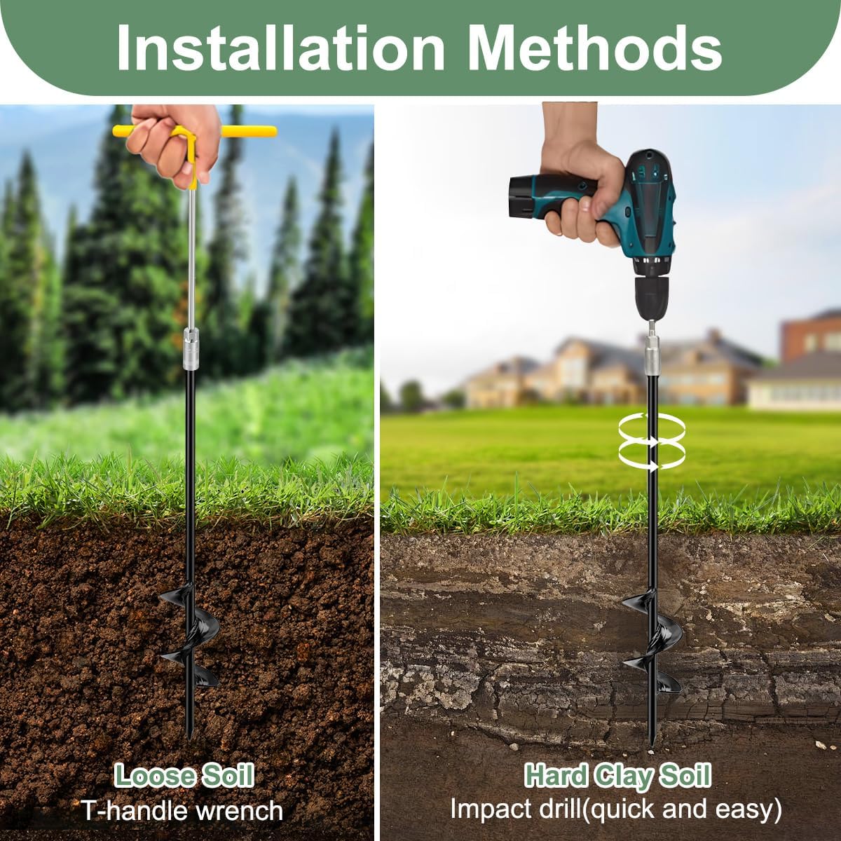 3 Pack 18" Tree Stakes and Supports for Leaning Trees, Tree Stake Kit Heavy Duty, Tree Supports Stakes with 3 Straps & 3 Turnbuckles & 3/16 PVC Coated Wire Rope