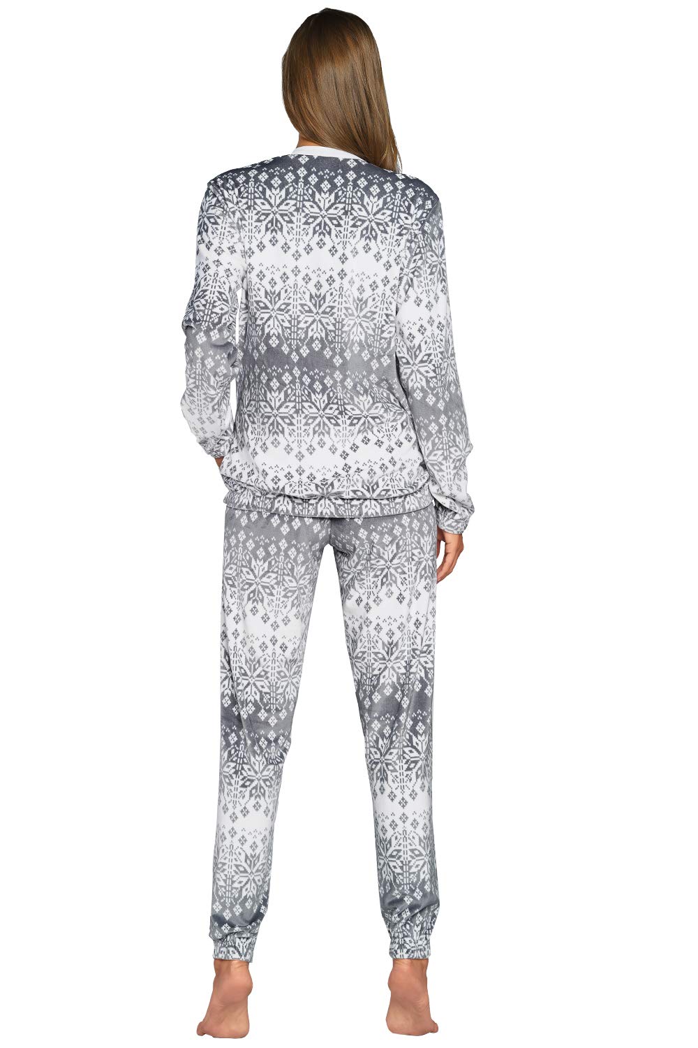 Italian Fashion Pigiama Pile Donna | Tuta da Casa Donna | Pigiama Signora Felpato | Outfit Invernali Morbido e Confortevole | 2 Pezzi Set Tuta a Maniche Lunghe e Pantaloni Caldi S-XXL