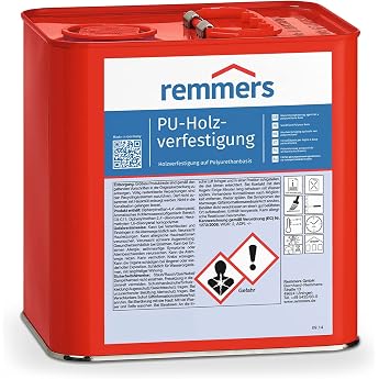 Remmers PU Holzverfestigung farblos 075l I 1K-Holzverfestigung und Schadstofffixierung auf PU-Basis I Holz innen und au en I Schadstoffmaskierung I Feuchteschutz f r MDF- HDF-Platten