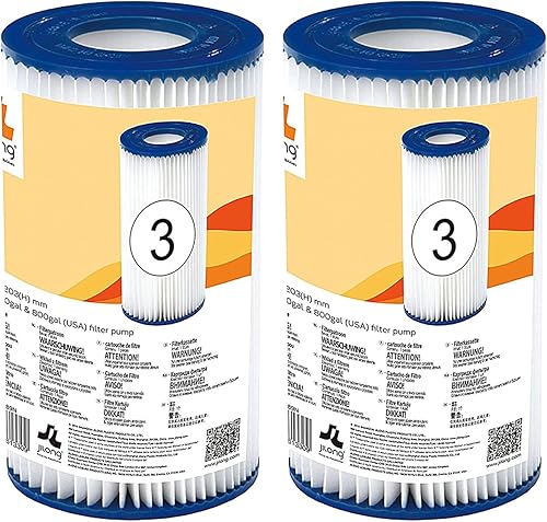Miniatura 2 de JLeisure Avenli 290589 - Cartucho de filtro de repuesto para piscinas Jilong e Intex de 530, 800 y 1,000 galones (paquete de 2)