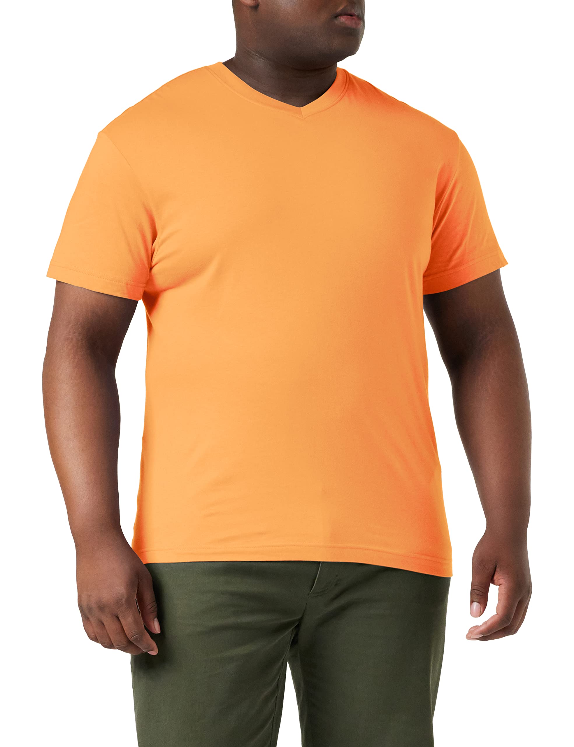 Stedman Apparel Men's Classic-T V-Neck/ST2300 Regular Fit Short Sleeve T-Shirt, Orange, XX-Large